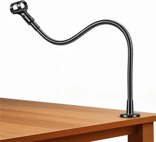 Vista 10 de Soporte de Micrófono - Soporte de Micrófono de Escritorio de Cuello de Cisne Flexible de 9 Pulgadas de Alta Resistencia con Base de Montaje de Brida