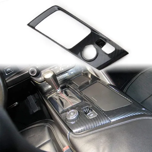 Vista 10 de Cubierta Protectora de Moldura de Panel de Engranajes de Control con Aspecto de Fibra de Carbono para 2014 2015 2016 2017 2018 Chevrolet Corvette C7