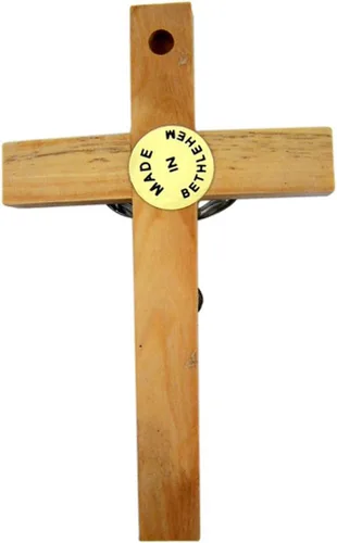 Vista 2 de Religious Gifts Crucifijo de pared de Jesucristo de madera de olivo, 4 pulgadas