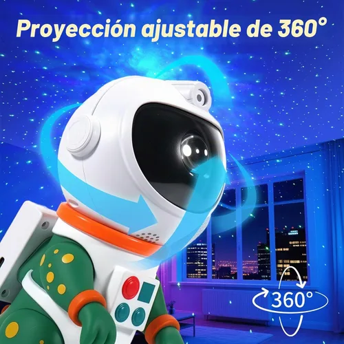 Vista 5 de LOVME Luz nocturna de proyección de estrellas de galaxia, proyector espacial de astronauta dinosaurio con 8 modos de efectos de nebulosa estrellada