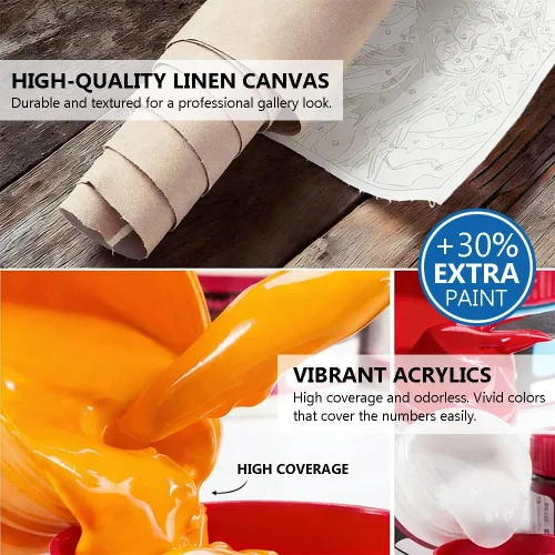 Vista 6 de TUMOVO Pintura por números para adultos, principiantes, niñas, kits de pintura por números, pintura acrílica para adultos y niños, pintura por