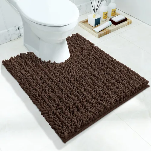 Vista 127 de Yimobra Alfombras de Baño Antideslizantes Lavables - Alfombra de Baño de Chenilla Ultra Suave Absorbente, Alfombra Peluda de Secado Rápido para Negro