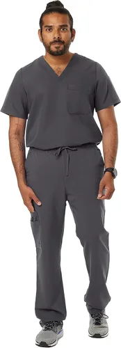 Vista 6 de Wynd - Pantalón cargo para hombre, cintura elástica y cordón, ideal para profesionales médicos