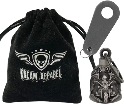 Vista 2 de Dream Apparel Campana de motocicleta Guardian Angel Drive Away Gremlin, campana de motociclista para hombres y mujeres, regalo de buena suerte