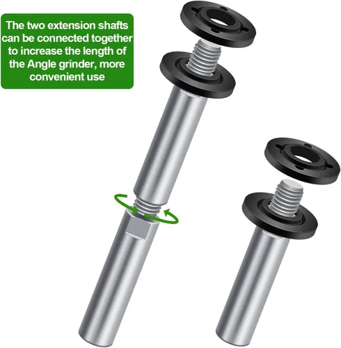 Vista 5 de Paquete de 5 accesorios para amoladora angular, 5/8-11, llave inglesa, tuerca de brida y 2 ejes de extensión de 3.937 in, compatible con Makita