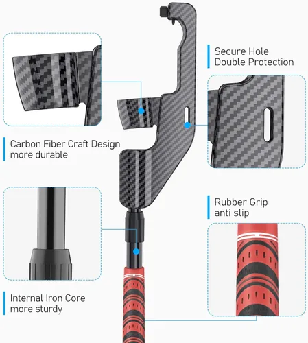 Vista 2 de New Version VR Golf Club for Oculus Quest 2 Defanti VR Golf Club Attachment with Aiming Guidance Help and 2 Controller Covers Bonus Golf Club Handle