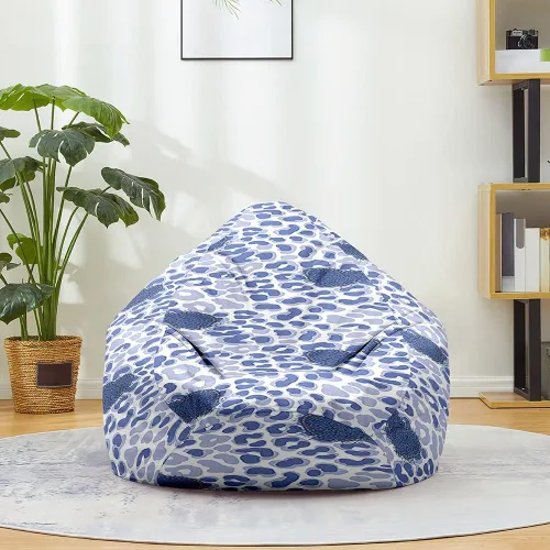 Vista 15 de Lukery Puf de almacenamiento con estampado de leopardo 3D para niños y adultos, puf rellenable (sin relleno), puf lavable para sala de estar, sofá