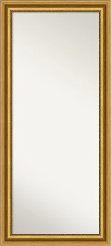 Vista 13 de Amanti Art Espejo de longitud completa no biselado (64.75 x 28.75 pulgadas), elegante marco de miel cepillada, espejo de piso, espejo de pared