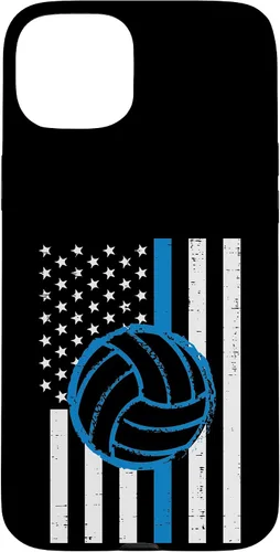 Vista 9 de US Flag Blue Line Volleyball Vintage Patriotic Police Cop Case for iPhone 17