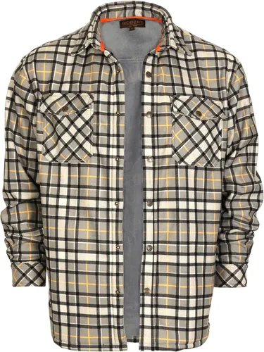 Vista 2 de Gioberti Chaqueta de franela a cuadros para hombre con forro de terciopelo