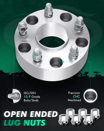 Vista 4 de SCITOO 2 separadores de rueda de 5 x 5.5 pulgadas, adaptadores espaciadores de rueda de 2 pulgadas con pernos de 9/16 de 3.063 in, 5 lengüetas
