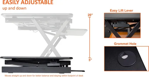 Vista 7 de Lorell soporte elevador para monitor, blanco LLR99901, Negro