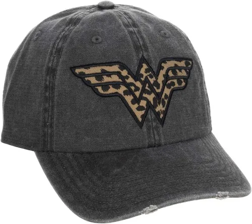 Vista 3 de Bioworld Wonder Woman - Sombrero de papá con logotipo de leopardo y superhéroe para mujer