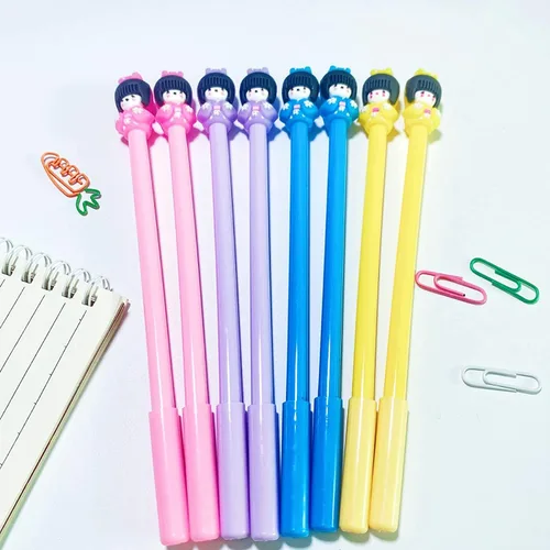Vista 3 de Juego de bolígrafos de gel a la moda, lindo color caramelo, colorido, tinta de gel, bolígrafos kawaii encantadores dibujos animados japonesas
