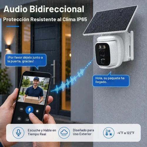 Vista 8 de 4 Pack Solar Security Cameras Wireless Outdoor, 2K WiFi Camera System with 64GB Local Storage, 360° Home Coverage, Color Night Vision, Human