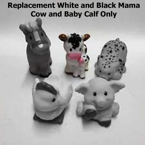Vista 2 de Pieza de repuesto para Fisher-Price Little People Caring for Animals Farm - DWC31 y CHJ51 ~ Figura de repuesto de vaca y ternera blanca y negra