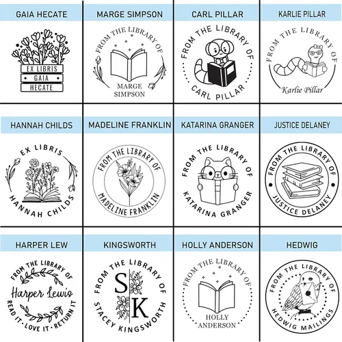Vista 5 de Grabado de libro personalizado, regalo personalizado de la biblioteca de, ex libris, este libro pertenece a las flores que salen del libro