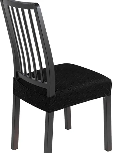 Vista 53 de SearchI Juego de 2 fundas de asiento elásticas para sillas de comedor, suaves, extraíbles y lavables, para sillas de comedor, protector de asiento
