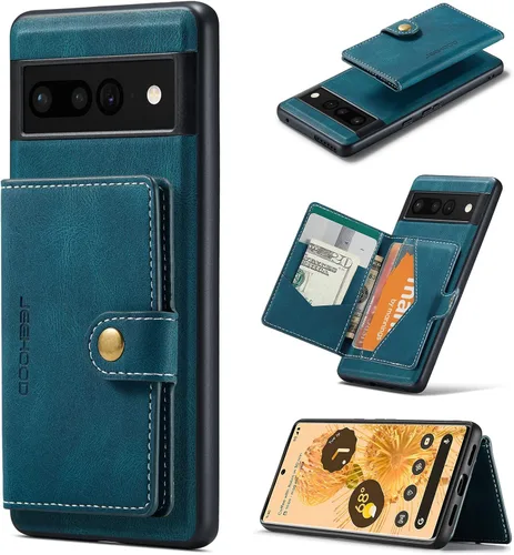Vista 30 de Funda para Google Pixel 6 Pro, cartera magnética desmontable con ranura para efectivo, soporte de carga inalámbrica, función atril compatible