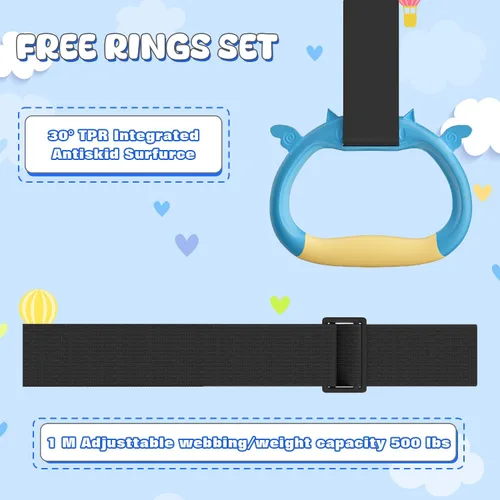 Vista 7 de Safly Fun Foldable Gymnastics Bar for Kids, Adjustable 35"-51", Sturdy 145 lbs Capacity, Easy-to-Assemble, Gymnastics Equipment for Kids for