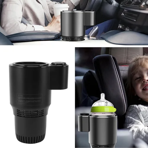 Vista 4 de Calentador inteligente 2 en 1 para auto, 12 V 36 W, soporte para taza de refrigeración y calefacción para automóvil, control táctil, taza de viaje