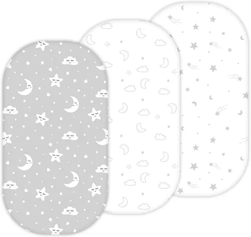 Vista 20 de TansyPanda - Sábanas de moisés Halo para BassiNest Luxe giratorias, calmantes, giratorias, lite, Essential Sleeper, paquete de 3, 33 x 17 pulgadas