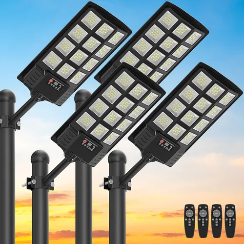 Vista 11 de Farolas solares impermeables para exteriores, 6500K 320°, gran angular, luz solar de estacionamiento 5730LED con sensor de movimiento y control
