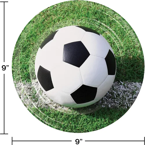 Vista 2 de Creative Converting Platos redondos de papel para pelota de fútbol
