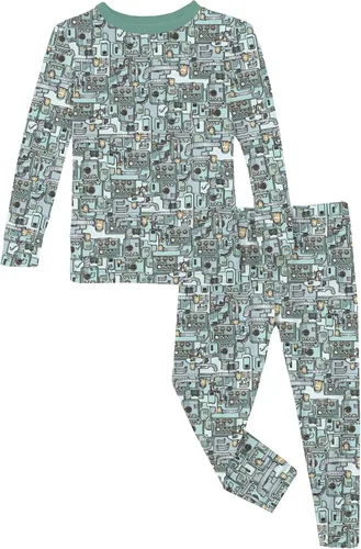 Vista 61 de KicKee Pants Conjunto de pijama de manga larga con estampado de piezas