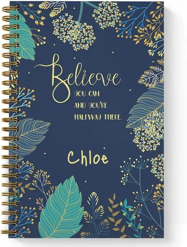 Vista 2 de Believe You Can - Planificador y organizador personalizado de tapa dura mensual y semanal, 1 año completo, enero-diciembre con fecha u opción sin