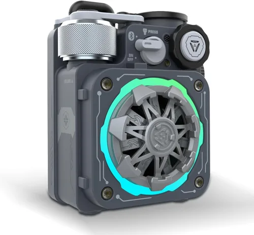 Vista 8 de Muzen Cyber Cube - Altavoz Bluetooth, Bluetooth 5.0, altavoz portátil con Fidget Spinner, sonido nítido con luz LED RGB, altavoz inalámbrico