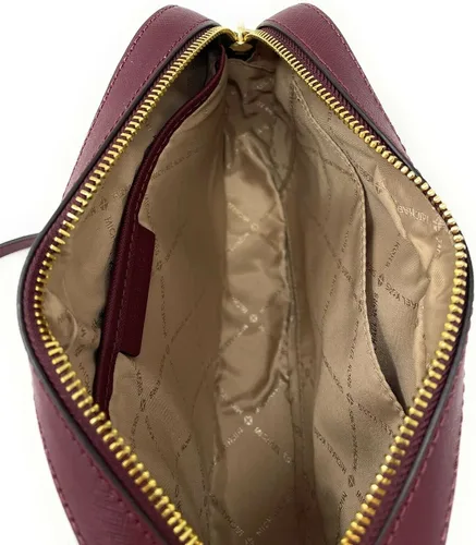 Vista 6 de Jet Set - Bolso bandolera grande de cuero Saffiano, Merlot