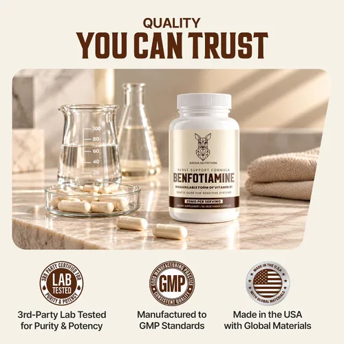 Vista 7 de Benfotiamina 25mg - Suplemento de vitamina B1 biodisponible - 90 cápsulas veganas - Vegano, sin OMG