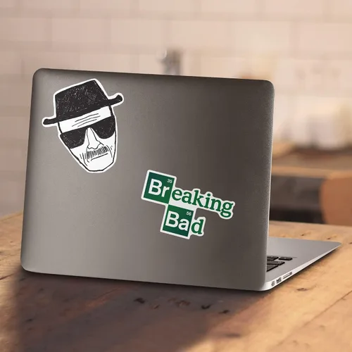 Vista 4 de Breaking Bad Heisenberg - Camiseta y pegatinas dibujadas a mano