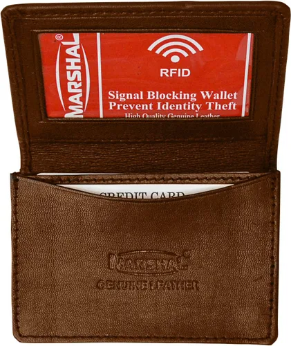 Vista 14 de Marshal Tarjetero de cuero RFID extensible para hombres y mujeres