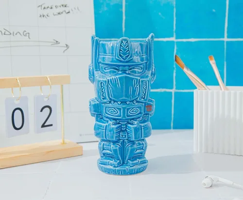 Vista 3 de Geeki Tikis Transformers Optimus Prime - Taza de cerámica de 18 onzas, color azul, talla única
