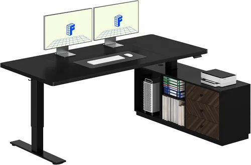 Vista 28 de FLEXISPOT Escritorio eléctrico de pie, escritorio de una pieza de 40 x 24