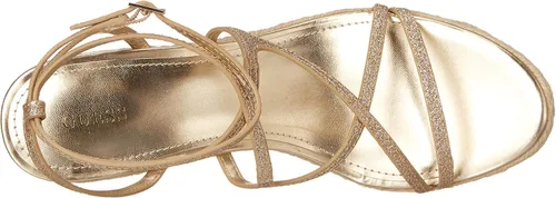 Vista 5 de GUESS Sandalia de cuña Hirani para mujer, Gld-1 Oro