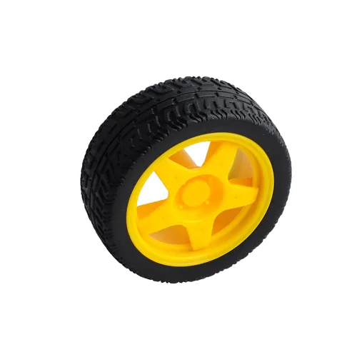 Vista 4 de Mini caja de cambios eléctrica de CC de doble eje con engranaje TT Motor de neumáticos de plástico Rueda DC 3-6V para Ar duino 1:48 Smart Car Robot