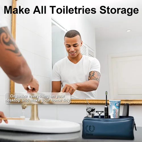 Vista 5 de Neceser personalizado para hombres con nombre – Neceser para hombre para viajar – Kit de aseo Dopp para hombre, regalo de padrinos de boda, regalos