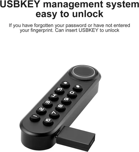 Vista 7 de Cerradura biométrica de huellas dactilares para gabinete, cerradura inteligente con contraseña USB, cajón oculto para archivos, armario, seguridad