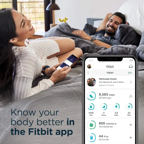 Vista 5 de Fitbit Versa 2 - Reloj inteligente de salud y fitness con frecuencia cardíaca, música, Alexa integrado, seguimiento de sueño y natación