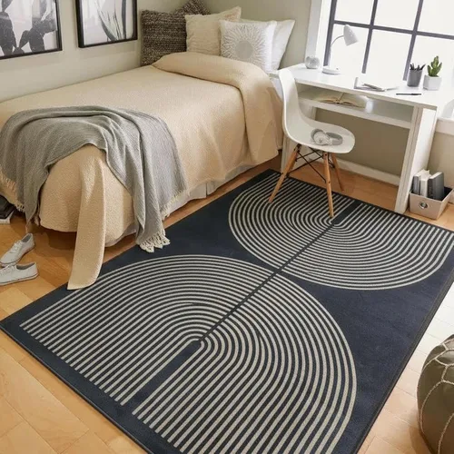 Vista 29 de Alfombra a cuadros de 2 x 3 pies, alfombra negra y blanca moderna para entrada interior, alfombra pequeña lavable a cuadros para baño, alfombra