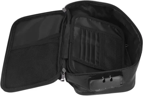 Vista 8 de Bolsa de archivo, bolsa de almacenamiento segura para certificado ignífugo con cerradura para senderismo para viajes para tarjeta para dinero