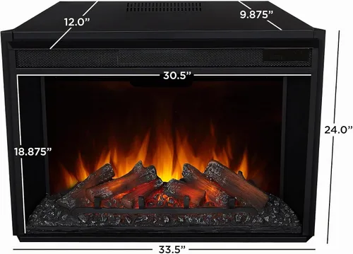 Vista 9 de Real Flame Kennedy Grand Corner Chimenea eléctrica con repisa para sala de estar o dormitorio, calentador reemplazable, efecto realista de troncos