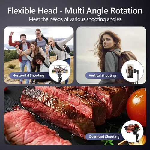 Vista 6 de EMART Trípode de teléfono de 63 pulgadas para iPhone y selfie, soporte de trípode ajustable para teléfono celular con control remoto y soporte