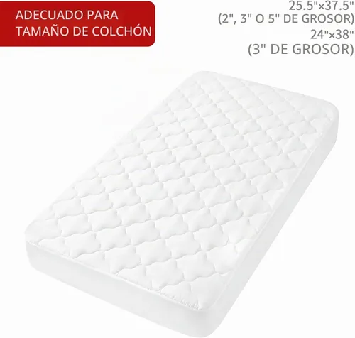 Vista 5 de Pack and Play - Funda de colchón impermeable, suave y acolchada de Graco Pamo Babe Pack and Play, protector de colchón de 27 x 39 pulgadas, mini