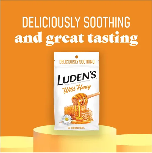 Vista 3 de Luden's Gotas para la garganta deliciosamente relajantes, sabor a miel silvestre, 30