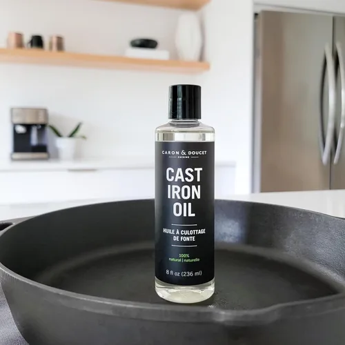 Vista 5 de CARON & DOUCET - Aceite para Sazonado y Limpieza de Hierro Fundido ¡100% a Base de Plantas y Grado Alimenticio! Ideal para Sazonar, Restaurar