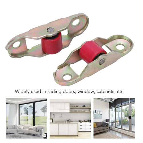 Vista 3 de 10 poleas de ventana para puerta corredera, rodillo mudo de plástico de una sola rueda con base de 0.472 in utilizado en puertas correderas, ventana